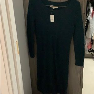 Forest green sweater dress